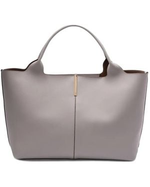 Tod's レザー トートバッグ - グレー