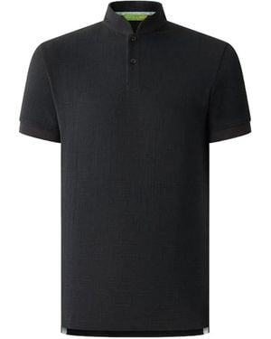 Shanghai Tang Polo Jacquard Con Colletto Alla Coreana - Nero