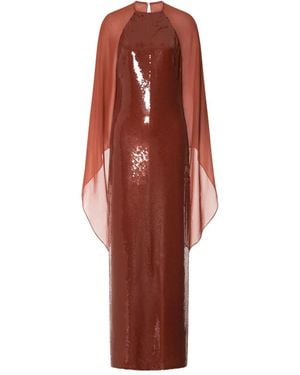 Alberta Ferretti Sequined Gown - Red