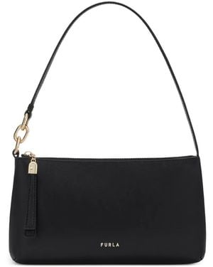 Furla Cassiopea Leather Shoulder Bag - Black