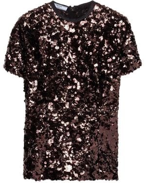 Prada スパンコール ショートスリーブトップ - ブラック
