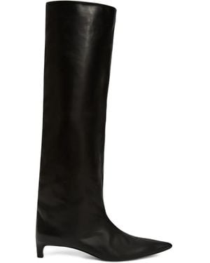 Jil Sander 35 Knee-high Leather Boots - Black