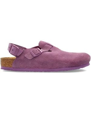 Birkenstock Tokio Buckle-Strap Suede Sandals - Purple