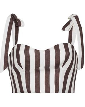 Cara Cara Faiza Striped Tie-Fastening Top - White