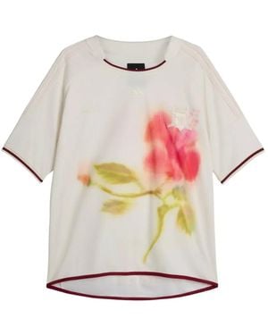 Wales Bonner X Adidas T-Shirt Mit Blumenprint - Grau
