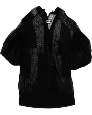 Junya Watanabe Gebreide Blouse Met Kant - Zwart