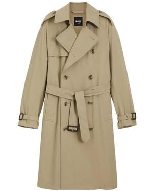 BOSS Zweireihiger Trenchcoat - Natur