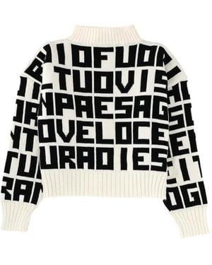 MSGM Cropped Long-Sleeve Sweater - Black