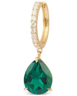 PERSÉE Einzelner 18Kt Iris Gelbgoldohrring Mit Smaragd Und Diamanten - Grün