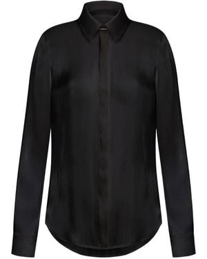 Dondup Satin-Finish Long-Sleeve Shirt - Black