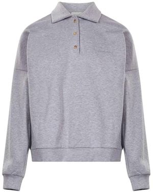 Magda Butrym Button-Down Polo Top - Gray
