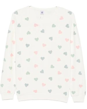 Petit Bateau Pijama Con Motivo De Corazón - Blanco