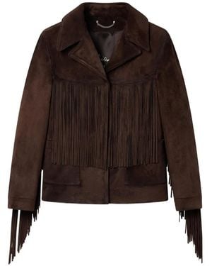 Golden Goose Journey Jacket With Fringes - Brown