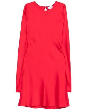 Silkylicious Long-Sleeve Short Dress - Red