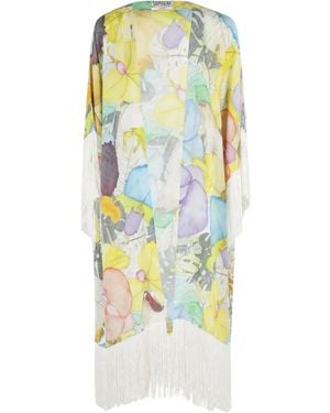 Essentiel Antwerp Fringe Detailed Floral Coat - Yellow
