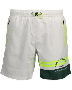 KARL LAGERFELD Logo-Print Swim Shorts - Grey