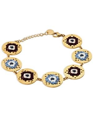 L'EIGHT STUDIO Embroidered Openwork Medallion Bracelet - Metallic