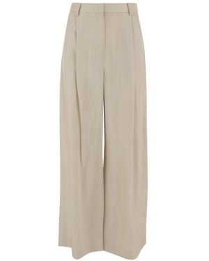 Frankie Shop Marfa Fluid Twill Pleated Trousers - White