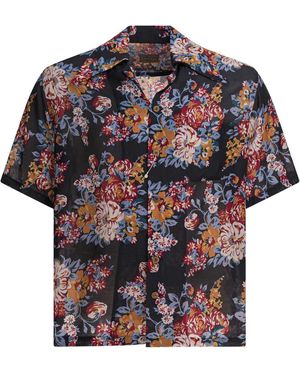 Kapital Floral-Print Short-Sleeve Shirt - Black