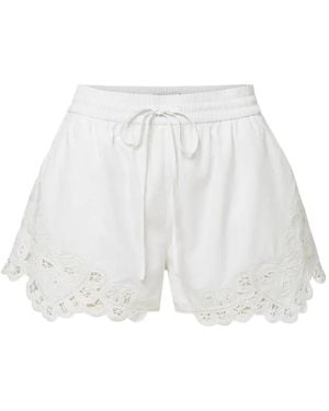 Veronica Beard Vivaldi Lace-Trim Shorts - White