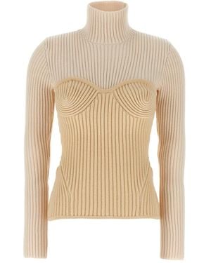 Jean Paul Gaultier Geribbelde Trui - Naturel