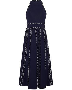 Cara Cara Rosendale Scalloped Knitted Midi Dress - Blue