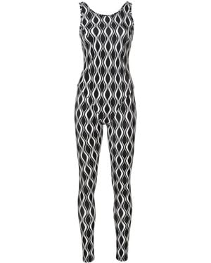 Amir Slama Graphic-Print Cut-Out Jumpsuit - White