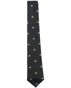 Vivienne Westwood Orb Pattern Tie - White