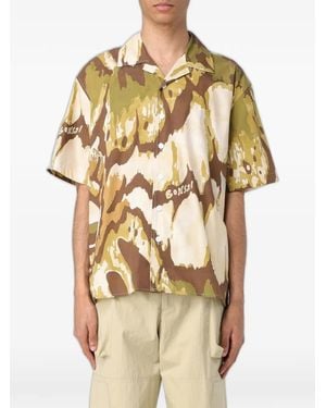 Bonsai Abstract-Print Short-Sleeve Shirt - Natural
