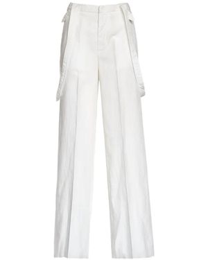 Dondup Tecla Suspender-Detail Pants - White
