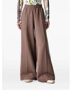 adidas Logo-Embroidered Wide-Leg Track Trousers - Brown