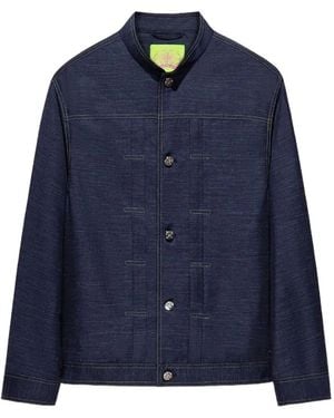Shanghai Tang Button-Up Denim Jacket - Blue