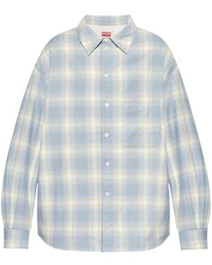 KENZO Checked Shirt - Blue