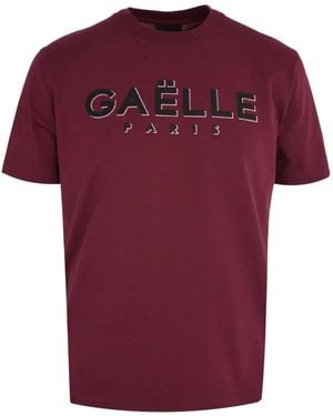 Gaelle Logo-Print T-Shirt - Red