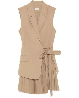 Jonathan Simkhai Eman Pleated Wrap Dress - Natural