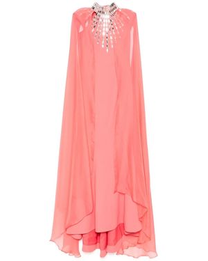 Jean Louis Sabaji Embellished Cape Dress - Pink