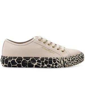 Ferragamo Gancini Printed Sneakers - White