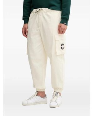 EA7 Pantalon En Coton À Coupe Ample - Natural