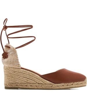 Castañer 70Mm Carina Lace-Up Wedge Espadrilles - Brown