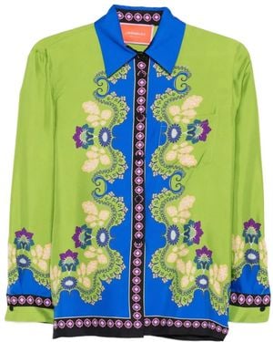 La DoubleJ Chemise À Fleurs - Bleu