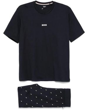 BOSS Pijama con logo estampado - Negro