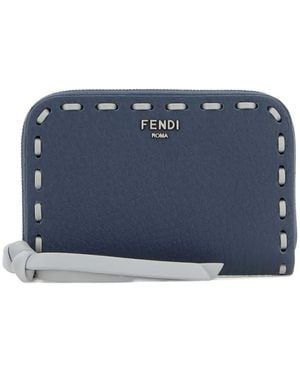 Fendi Selleria Portemonnaie mit Reißverschluss - Blau