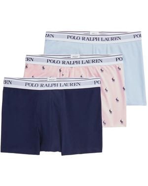 Polo Ralph Lauren Logo-Waistband Boxers (Pack Of Three) - Blue