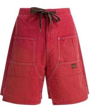 Kapital Drawstring Cotton Shorts - Red