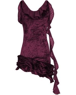 Amir Slama X Astrid Ruffled Mini Dress - Purple