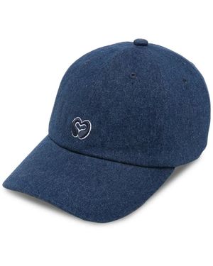 Maje Heart-Embroidered Baseball Cap - Blue