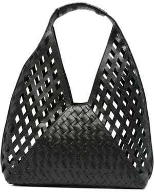 Vic Matié Woven-Design Tote Bag - Black