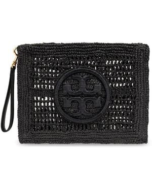 Tory Burch Ella Crochet Pouch By - Black