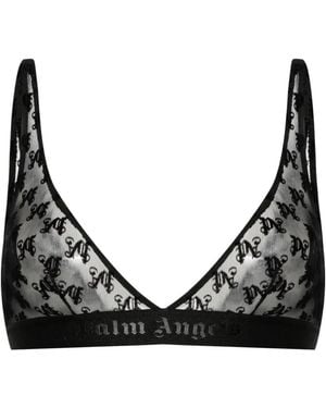 Palm Angels Kanten Bh Met Jacquard - Zwart