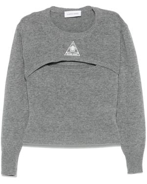 Marine Serre Jersey con aberturas - Gris